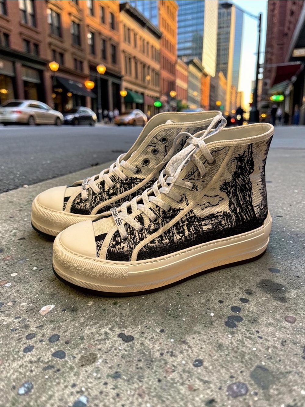 LIKE NEW!!! DIOR High-Top platform Canvas Sneakers - NY Scene❤️